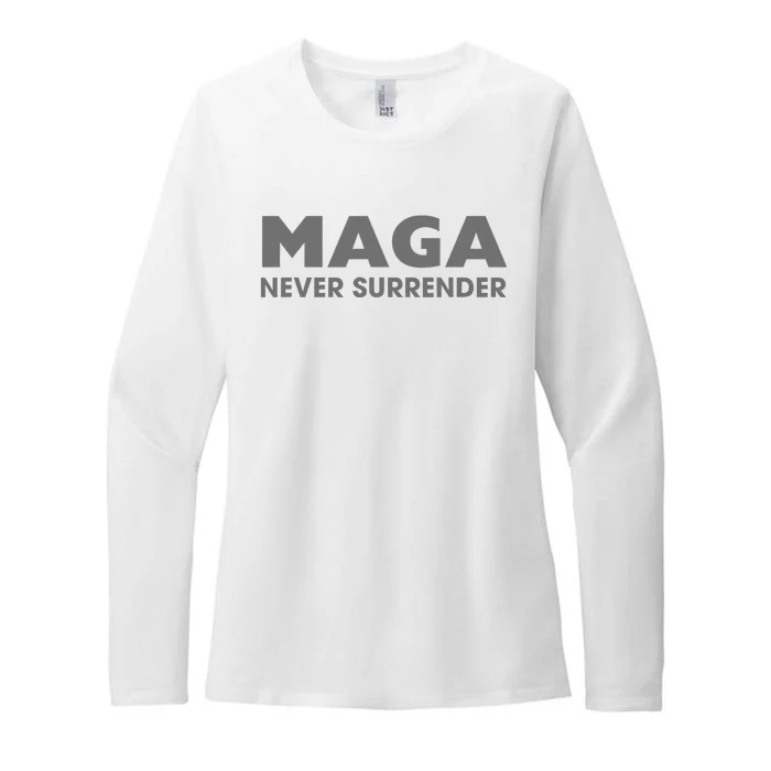 Trump Dark Maga Never Surrender Womens CVC Long Sleeve Shirt