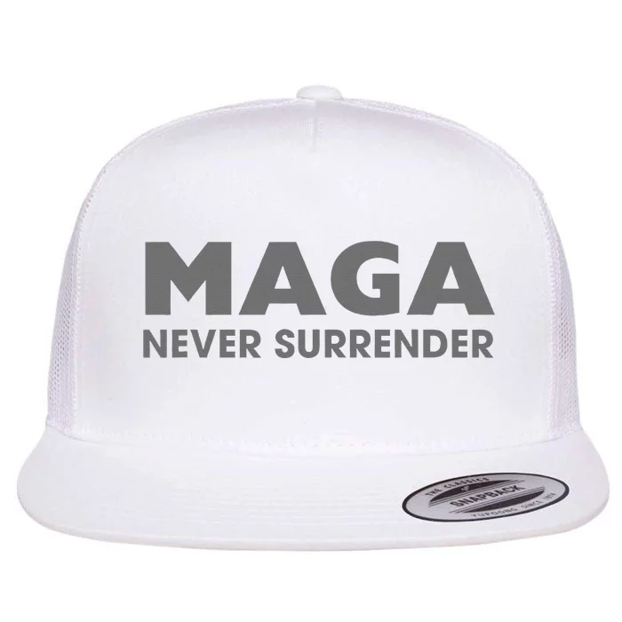 Trump Dark Maga Never Surrender Flat Bill Trucker Hat