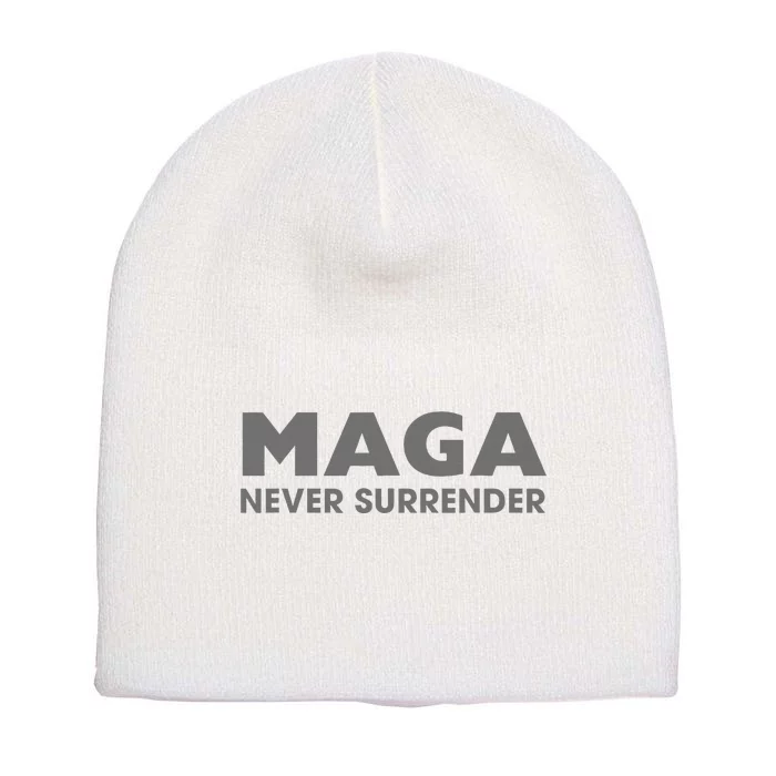 Trump Dark Maga Never Surrender Short Acrylic Beanie