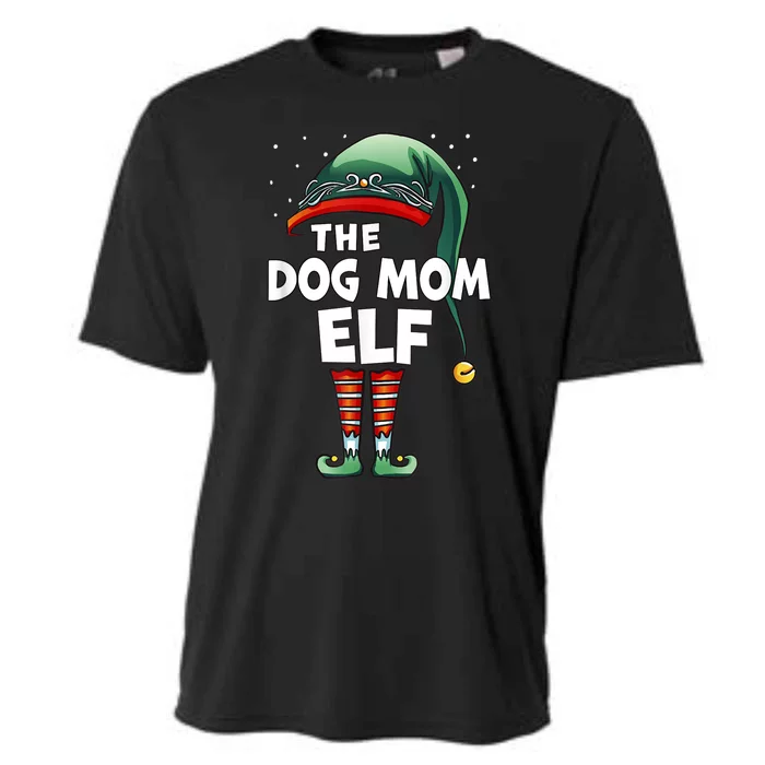 The Dog Mom Elf Matching Family Group Christmas Party Pajama Cooling Performance Crew T-Shirt