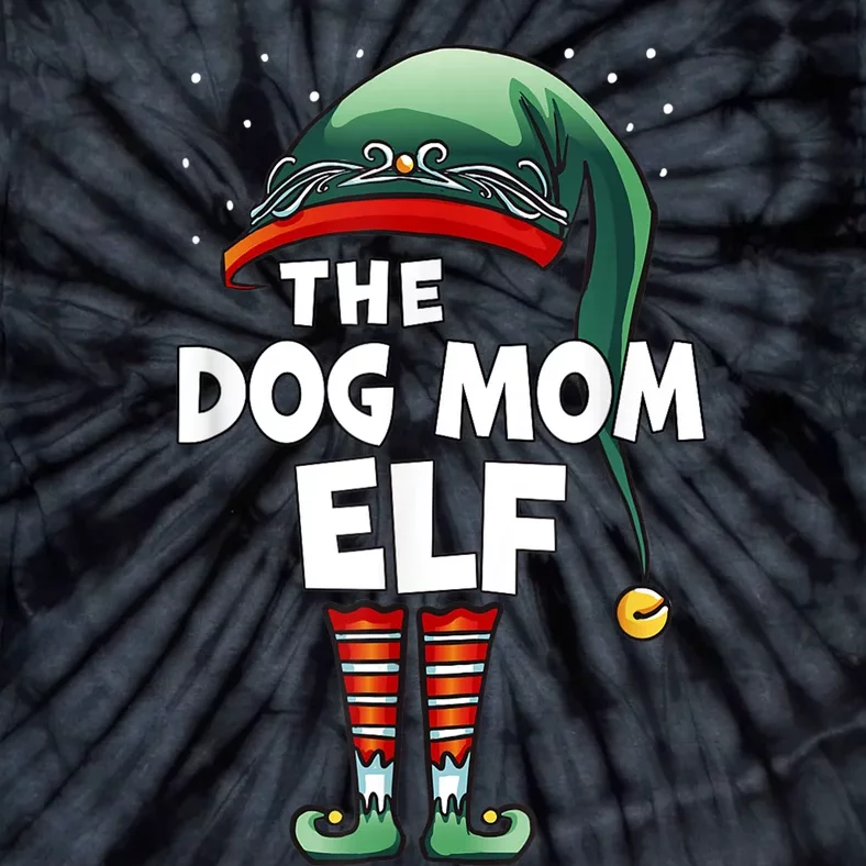 The Dog Mom Elf Matching Family Group Christmas Party Pajama Tie-Dye T-Shirt