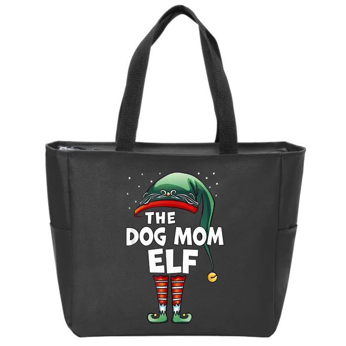 The Dog Mom Elf Matching Family Group Christmas Party Pajama Zip Tote Bag