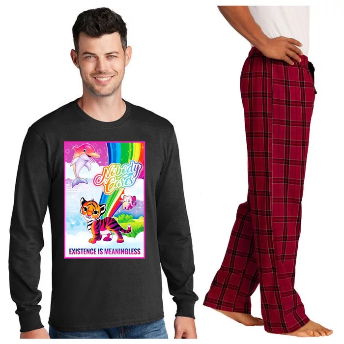 Tiger Dolphin Nobody Cares Existence Is Meaningless Long Sleeve Pajama Set