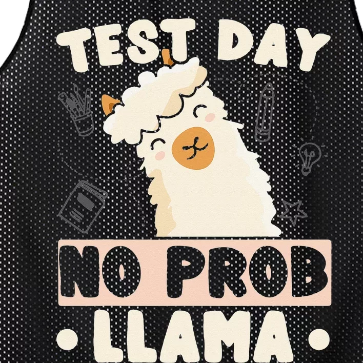 Test Day No ProbLlama Llama Teacher Testing Day Design Mesh Reversible Basketball Jersey Tank