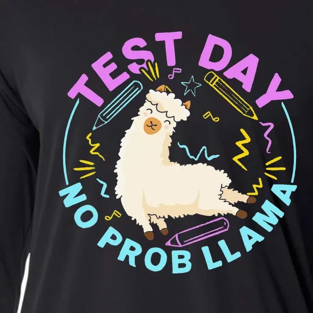 Test Day No ProbLlama Llama Teacher Testing Day Design Cooling Performance Long Sleeve Crew