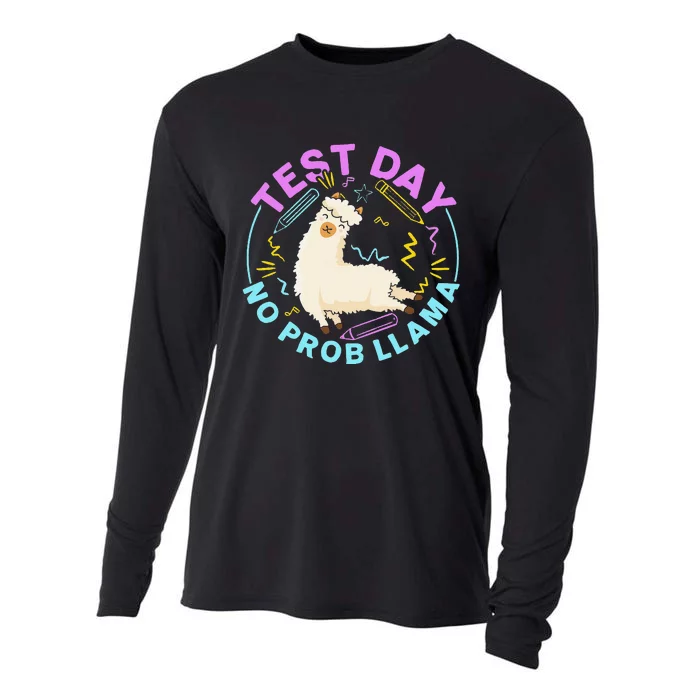 Test Day No ProbLlama Llama Teacher Testing Day Design Cooling Performance Long Sleeve Crew