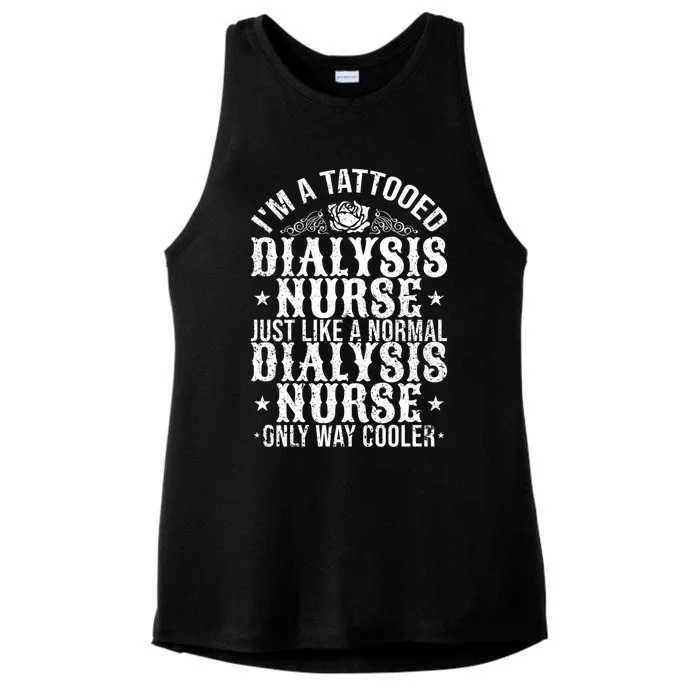 Tattooed Dialysis Nurse Gift Ladies Tri-Blend Wicking Tank