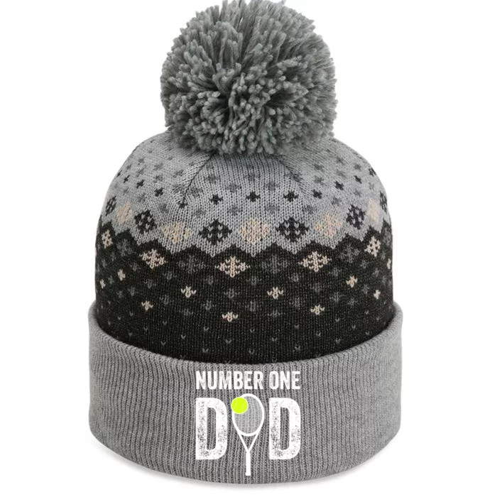 Tennis Dad Number One Daddy With Tennis Sayings The Baniff Cuffed Pom Beanie