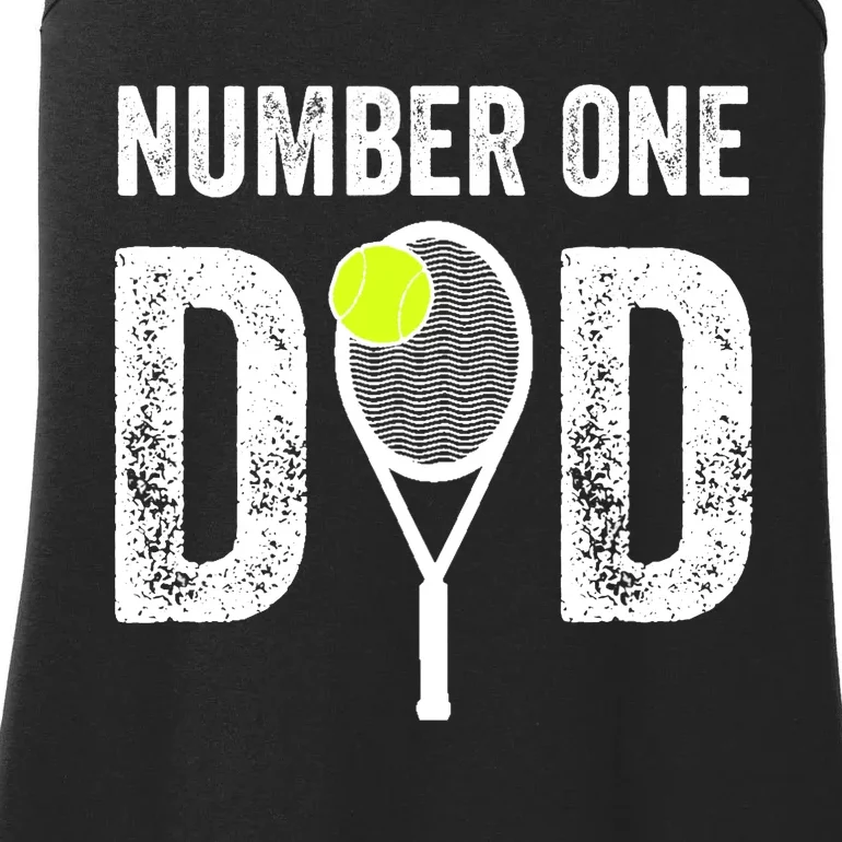 Tennis Dad Number One Daddy With Tennis Sayings Ladies Essential Tank