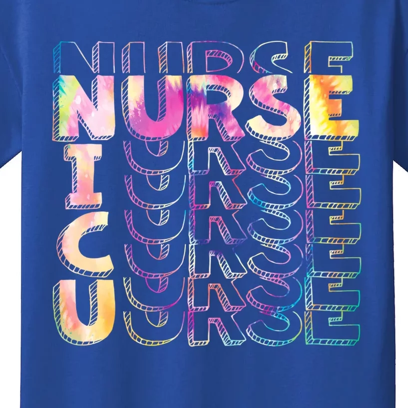 Tie Dye Nicu Nurse Funny Gift Neonatal Icu Rn Nursing Gift Kids T-Shirt