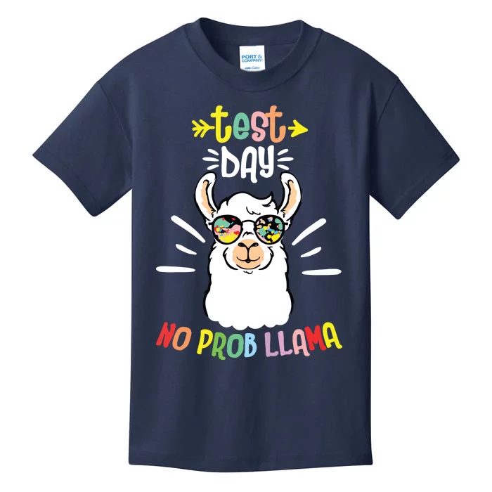 Test Day No Prob LLama Cute Test Day For Teachers Students Kids T-Shirt