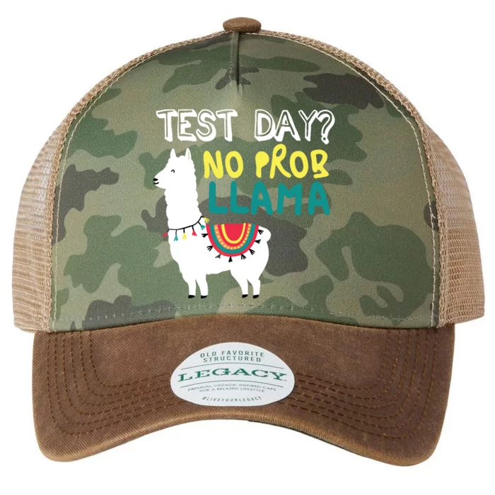 Test Day No Prob Llama Llama Teacher Testing Day For Teacher Legacy Tie Dye Trucker Hat