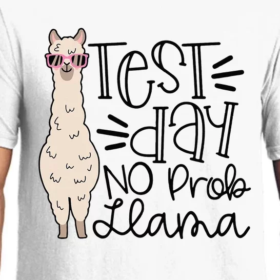 Test Day No Prob llama Teacher funny Testing Day Pajama Set