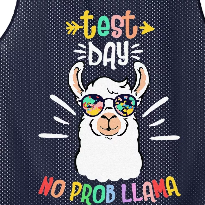 Test Day No Prob Llama Cute Test Day For Teachers Students Mesh Reversible Basketball Jersey Tank