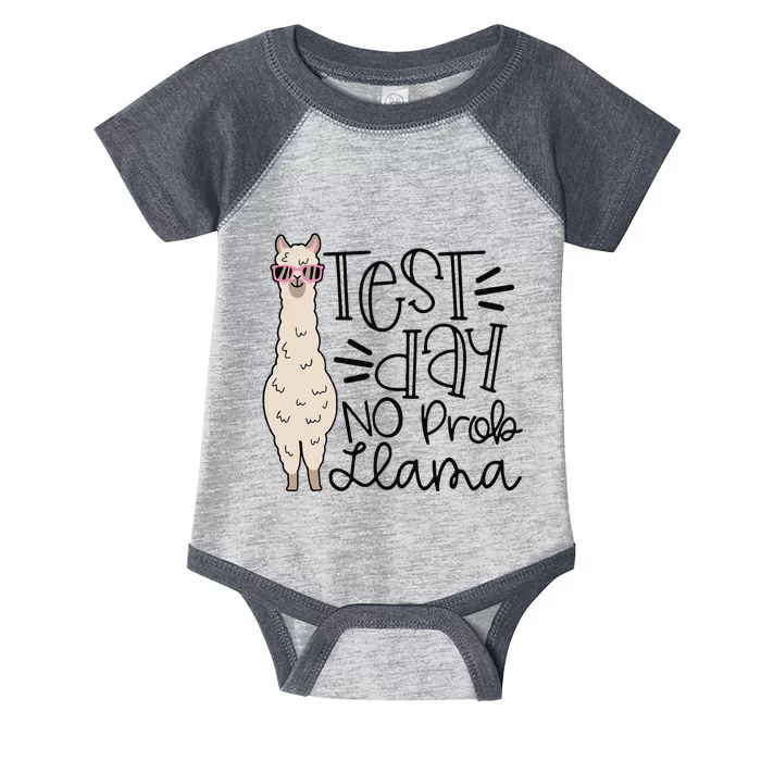 Test Day No Prob Llama Teacher Testing Day Infant Baby Jersey Bodysuit