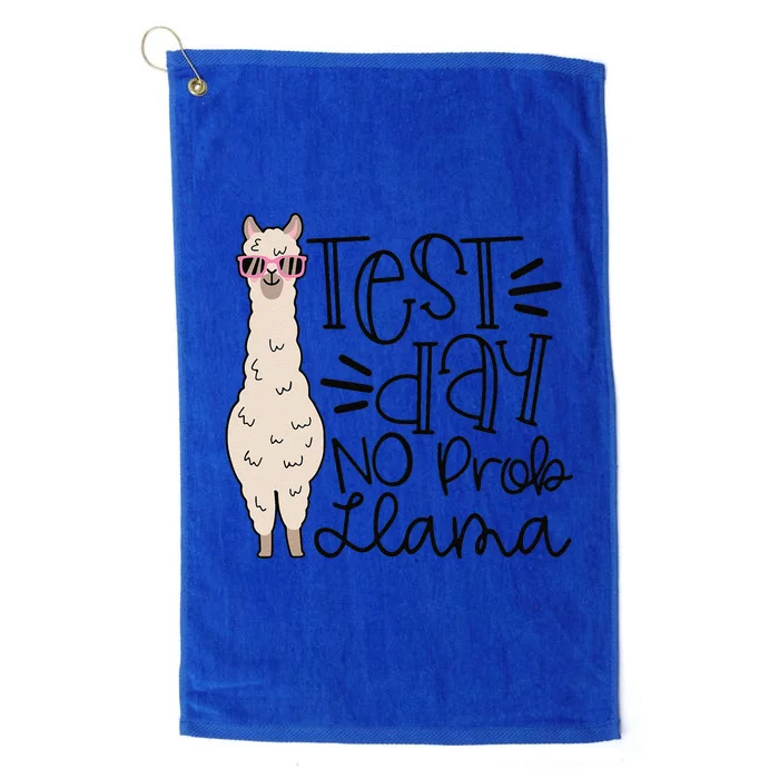 Test Day No Prob Llama Teacher Testing Day Platinum Collection Golf Towel