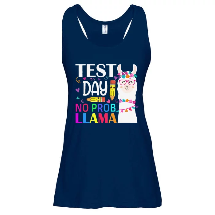 Test Day No Probllama Llama Teacher Testing Day Ladies Essential Flowy Tank