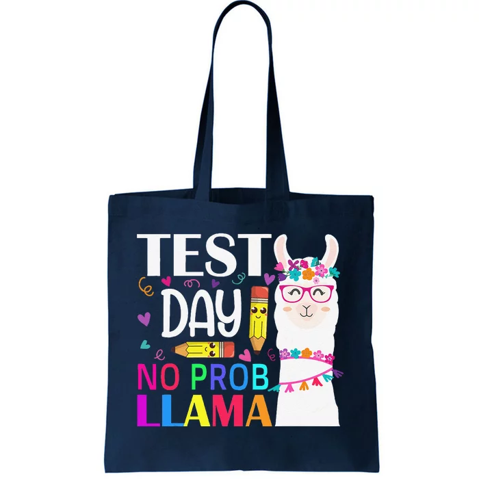 Test Day No Probllama Llama Teacher Testing Day Tote Bag