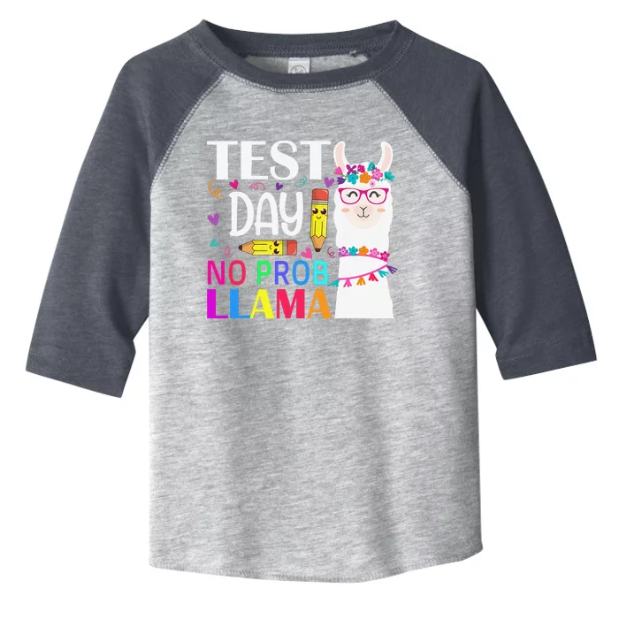 Test Day No Probllama Llama Teacher Testing Day Toddler Fine Jersey T-Shirt