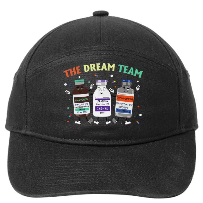 The Dream Nurse Team Retro Groovy Medical Nursing Psych 7-Panel Snapback Hat