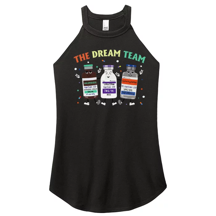 The Dream Nurse Team Retro Groovy Medical Nursing Psych Women’s Perfect Tri Rocker Tank