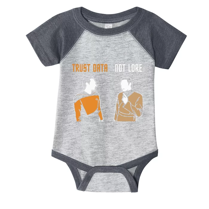 Trust Data Not Lore Infant Baby Jersey Bodysuit