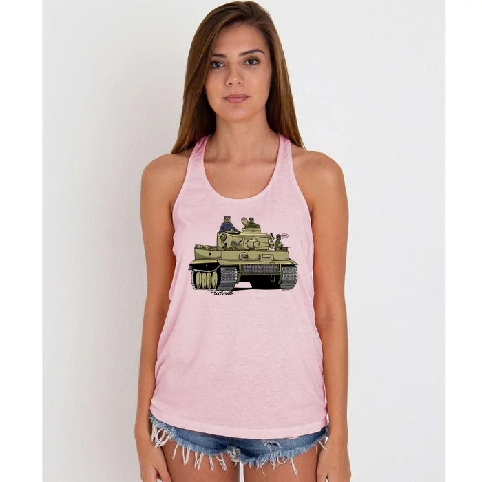 The Dogs Of War Tiger Tank Women's Knotted Racerback Tank