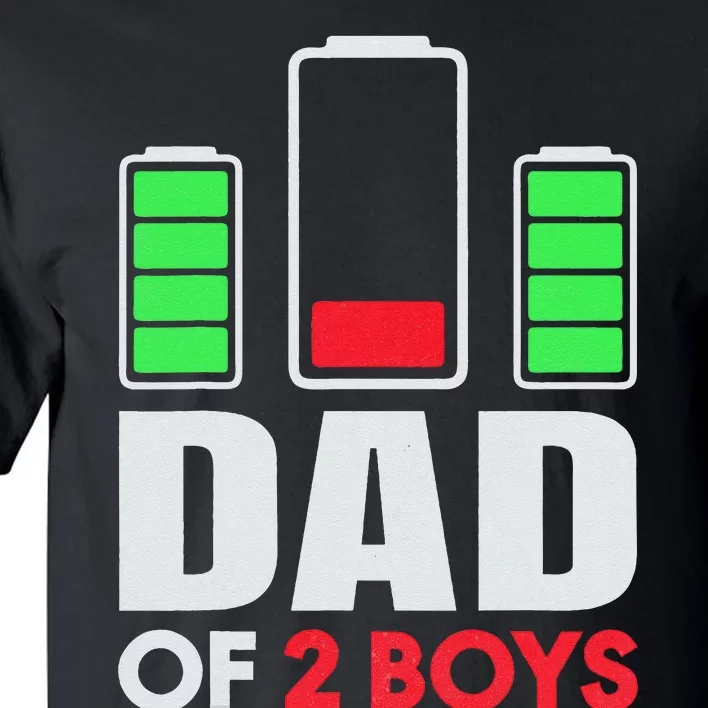 Tired Dad of 2 Two Low Battery Funny Father's Day Tall T-Shirt