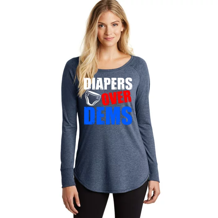 Trump Diapers Over Dems Women's Perfect Tri Tunic Long Sleeve Shirt