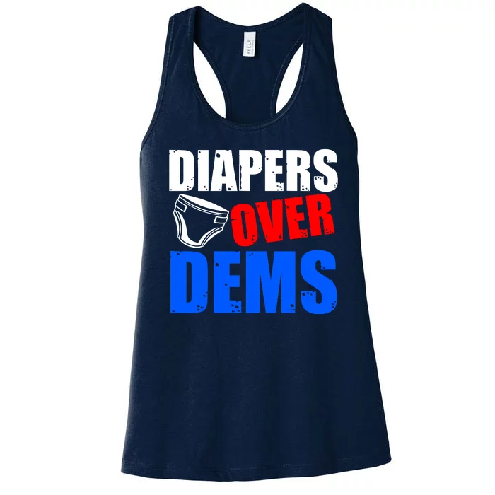 Trump Diapers Over Dems Women's Racerback Tank