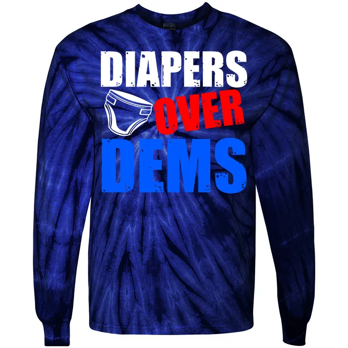 Trump Diapers Over Dems Tie-Dye Long Sleeve Shirt