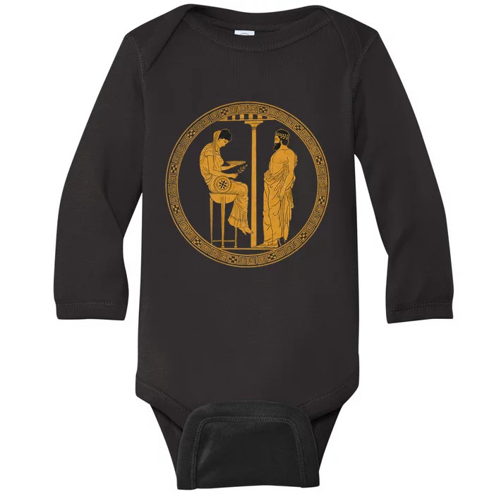 The Delphic Oracle King Aigeus In Front Of The Pythia Baby Long Sleeve Bodysuit