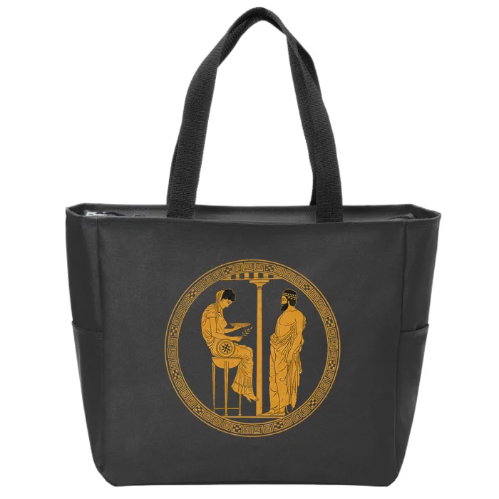 The Delphic Oracle King Aigeus In Front Of The Pythia Zip Tote Bag