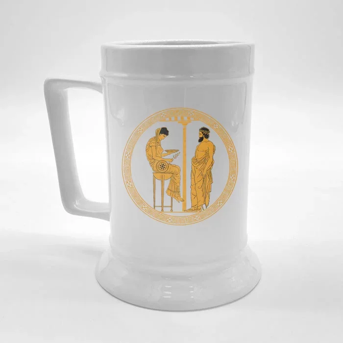 The Delphic Oracle King Aigeus In Front Of The Pythia Front & Back Beer Stein