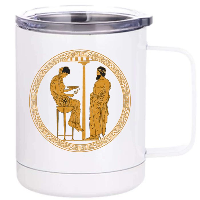 The Delphic Oracle King Aigeus In Front Of The Pythia Front & Back 12oz Stainless Steel Tumbler Cup