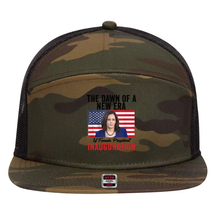 The Dawn Of A New Era 1st Female President Kamala Harris 7 Panel Mesh Trucker Snapback Hat