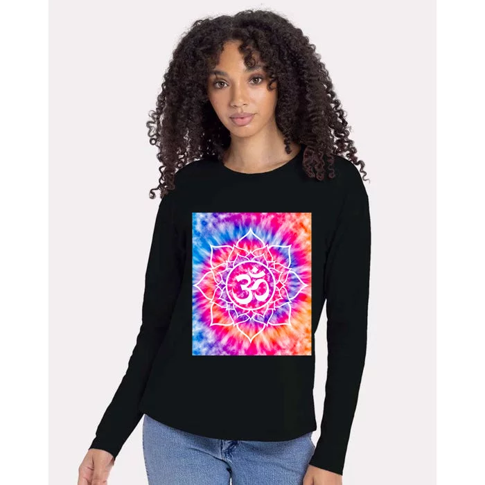 Tie Die Ohm Yoga Hindu Buddhism Yoga Eastern Namaste Gift Womens Cotton Relaxed Long Sleeve T-Shirt