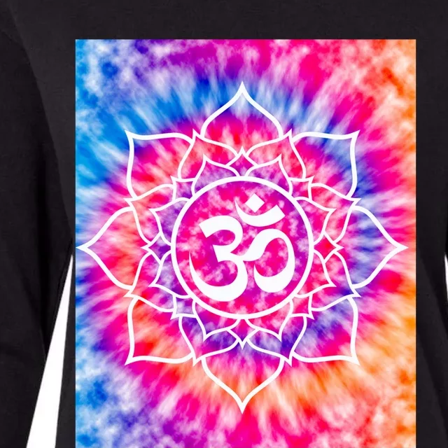 Tie Die Ohm Yoga Hindu Buddhism Yoga Eastern Namaste Gift Womens Cotton Relaxed Long Sleeve T-Shirt