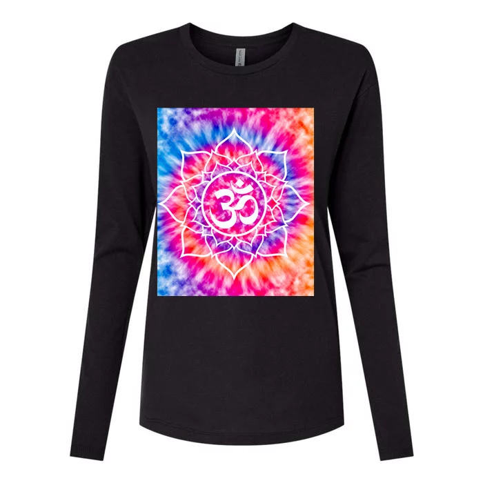 Tie Die Ohm Yoga Hindu Buddhism Yoga Eastern Namaste Gift Womens Cotton Relaxed Long Sleeve T-Shirt