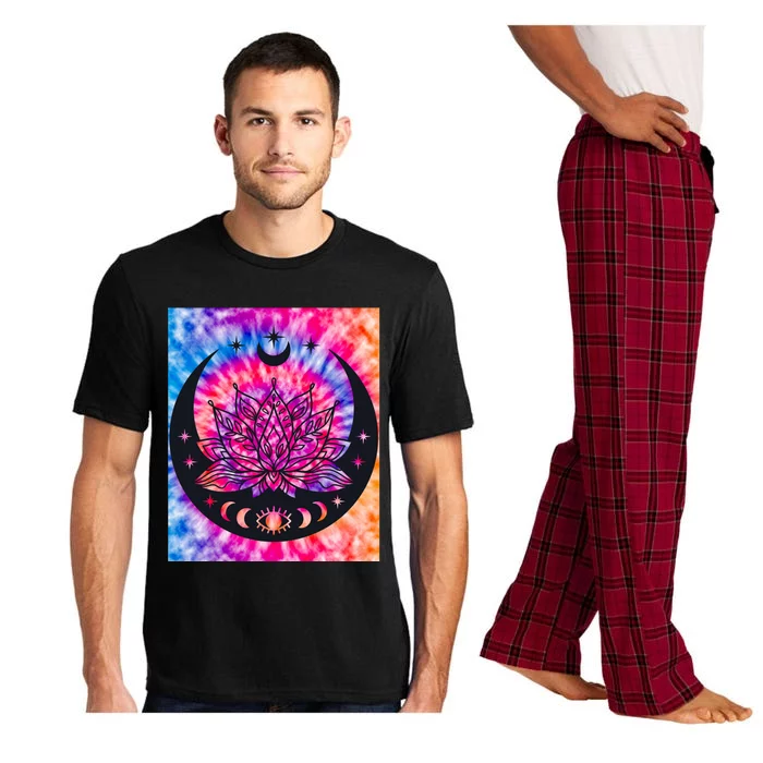 Tie Die Ohm Yoga Lotus Moon Yoga Eastern Namaste Gift Pajama Set