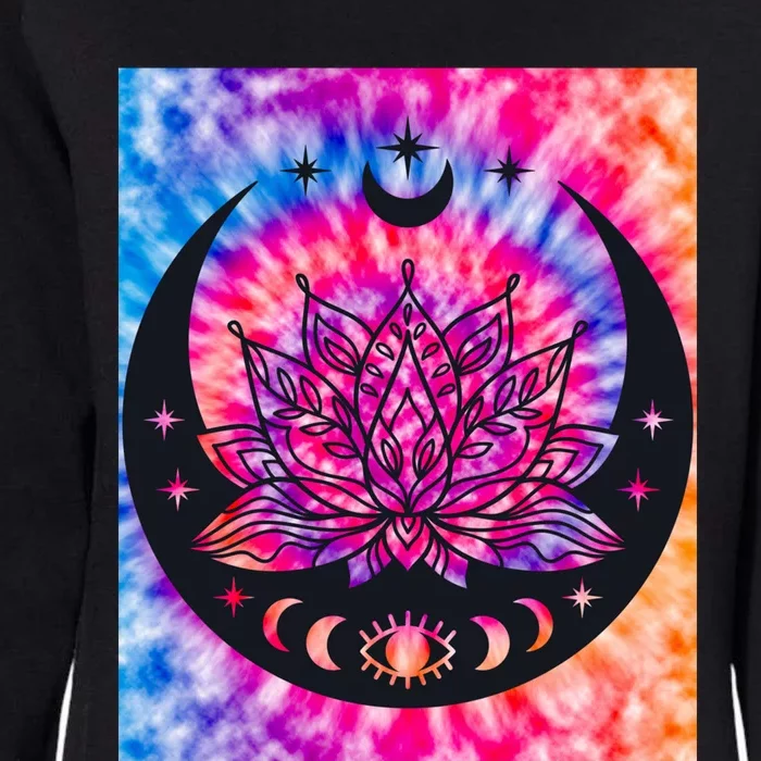 Tie Die Ohm Yoga Lotus Moon Yoga Eastern Namaste Gift Womens California Wash Sweatshirt