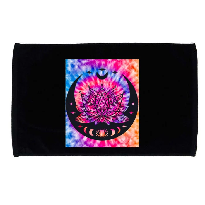 Tie Die Ohm Yoga Lotus Moon Yoga Eastern Namaste Gift Microfiber Hand Towel