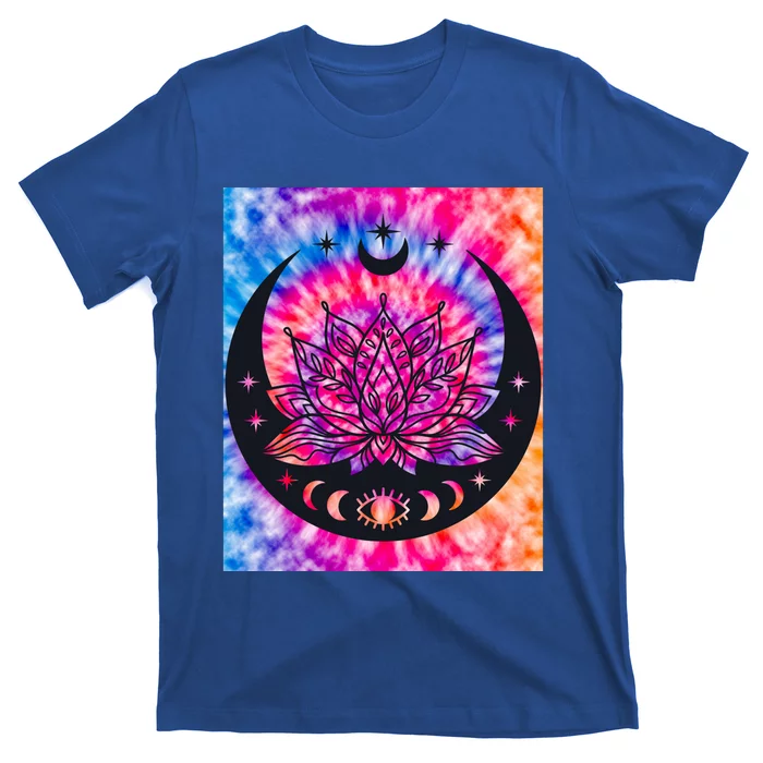 Tie Die Ohm Yoga Lotus Moon Yoga Eastern Namaste Gift T-Shirt