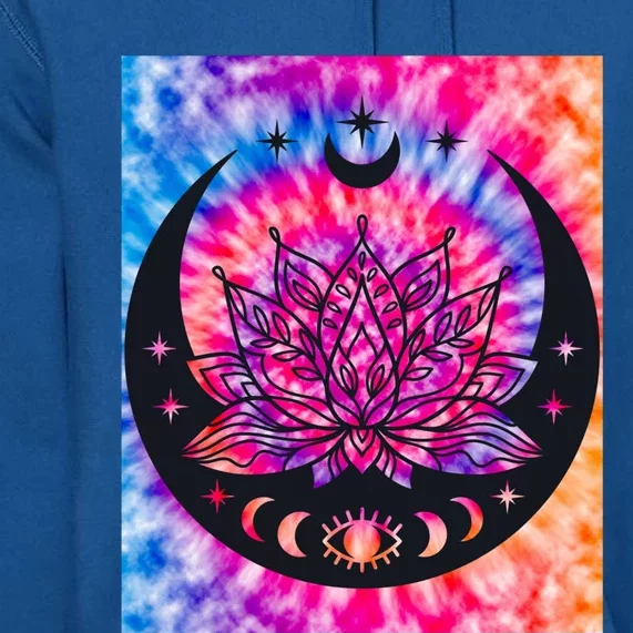 Tie Die Ohm Yoga Lotus Moon Yoga Eastern Namaste Gift Premium Hoodie