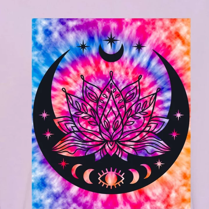 Tie Die Ohm Yoga Lotus Moon Yoga Eastern Namaste Gift Garment-Dyed Sweatshirt