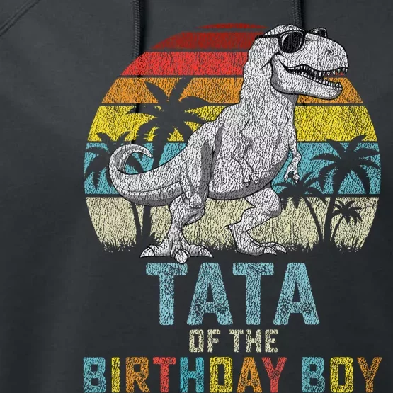 Tata Dinosaur Of The Birthday Matching Family Performance Fleece Hoodie