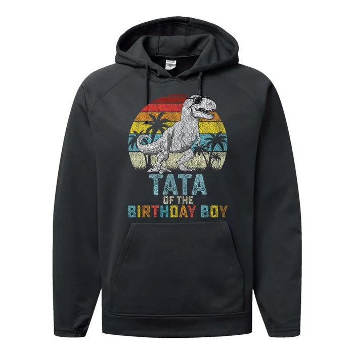 Tata Dinosaur Of The Birthday Matching Family Performance Fleece Hoodie