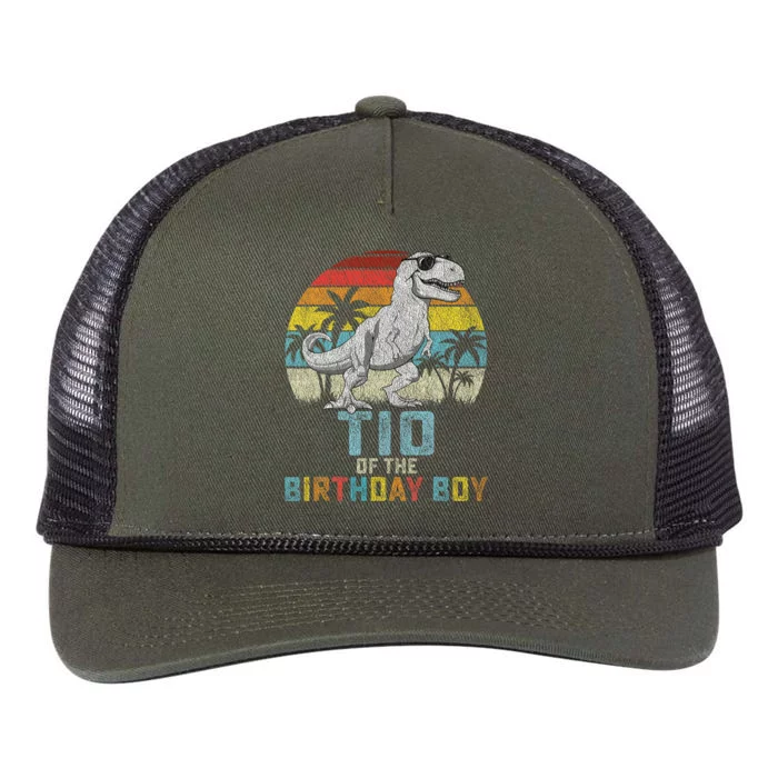 Tio Dinosaur Of The Birthday Matching Family Retro Rope Trucker Hat Cap