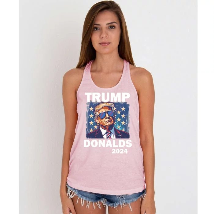 Trump Donalds Presidential Election 2024 Gift Women's Knotted Racerback Tank