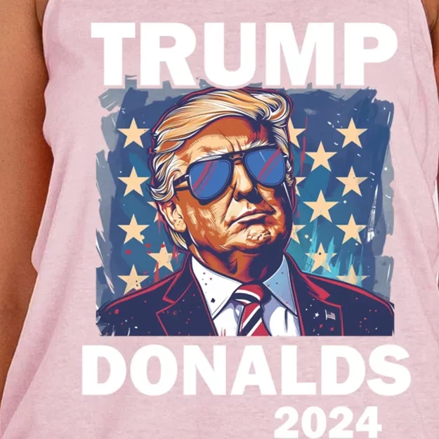 Trump Donalds Presidential Election 2024 Gift Women's Knotted Racerback Tank